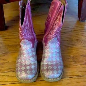 Sparkly Pink Toddler Cowgirl Boots (Roper)